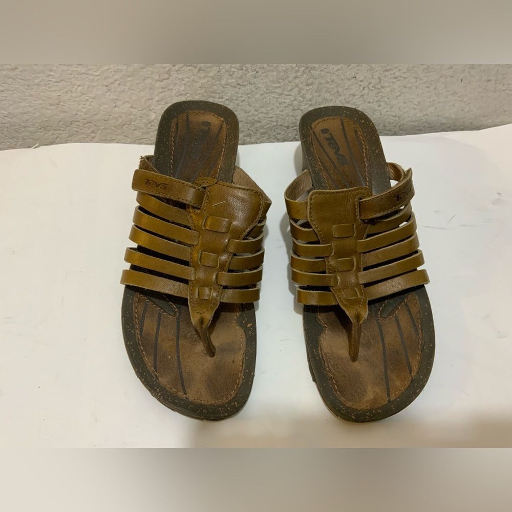 Teva Women's Cabrillo 3 Wedge Thong Sandals - Dark Earth, Women Size 6.5/37.5 - Picture 1 of 8